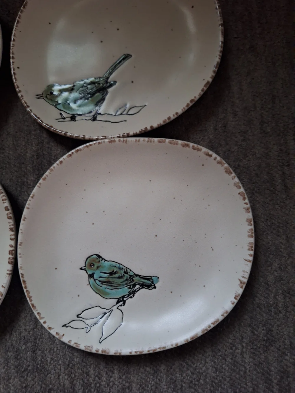 In Homestylez Ceramic Appitizer Bird Plates .1 Bird Is Different.